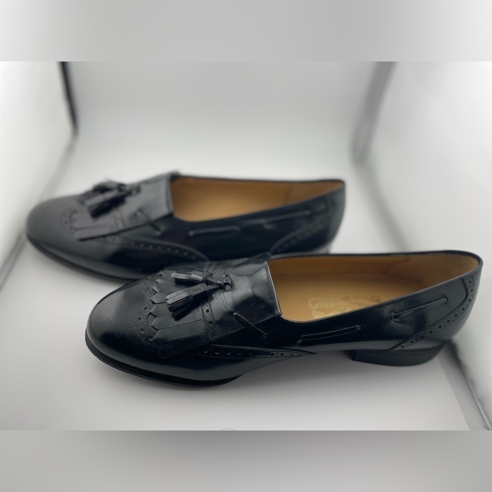 SALVATORE FERRAGAMO  Black Leather Eyelash Tassel Loafers 9.5E‌‌‌‌‌‌‌‌ - Picture 9 of 13